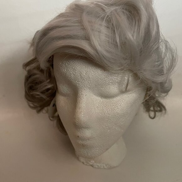 Short Curly Grey Costume Wig - Picture 3 of 12